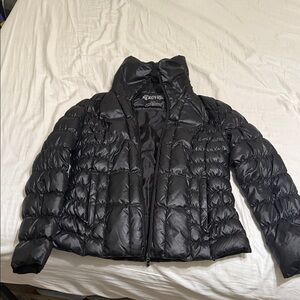 Kenneth Cole Reaction Shiny Black Puffer Jacket